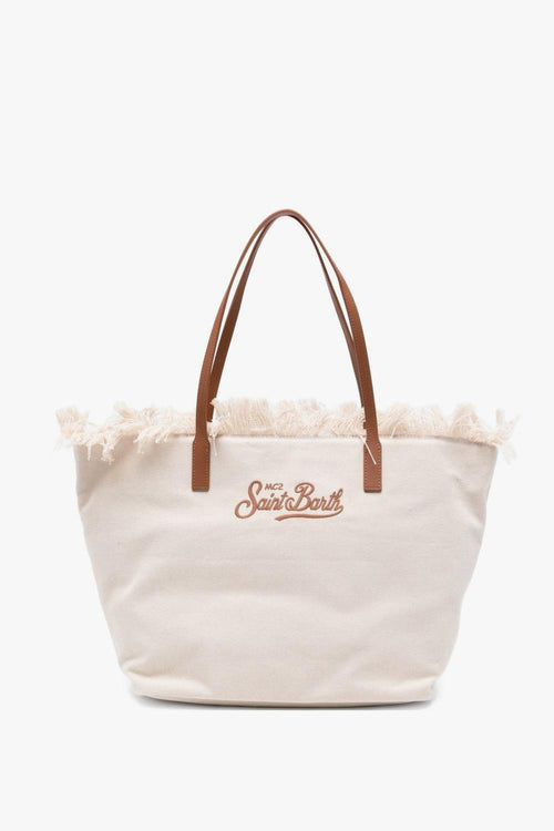 Saint Barth Borsa City Bag Fringe Donna Bianco