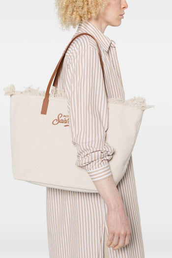 Saint Barth Borsa City Bag Fringe Donna Bianco - 3