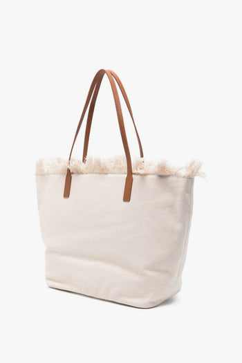 Saint Barth Borsa City Bag Fringe Donna Bianco - 5