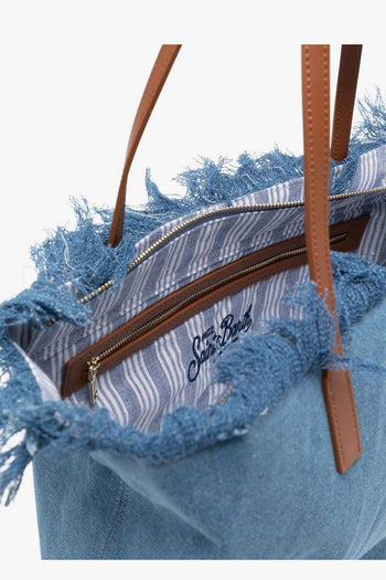 Saint Barth Borsa City Bag Fringe Donna Blu - 2