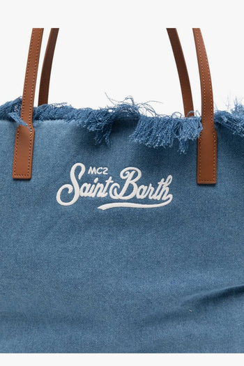 Saint Barth Borsa City Bag Fringe Donna Blu - 3