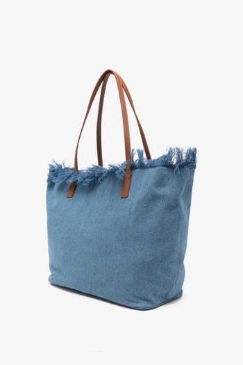 Saint Barth Borsa City Bag Fringe Donna Blu - 4