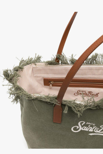 Saint Barth Borsa City Bag Fringe Donna Verde - 2