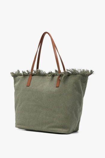 Saint Barth Borsa City Bag Fringe Donna Verde - 4