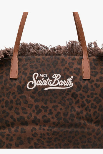 Saint Barth Borsa City Bag Fringe Donna Leopardata - 2
