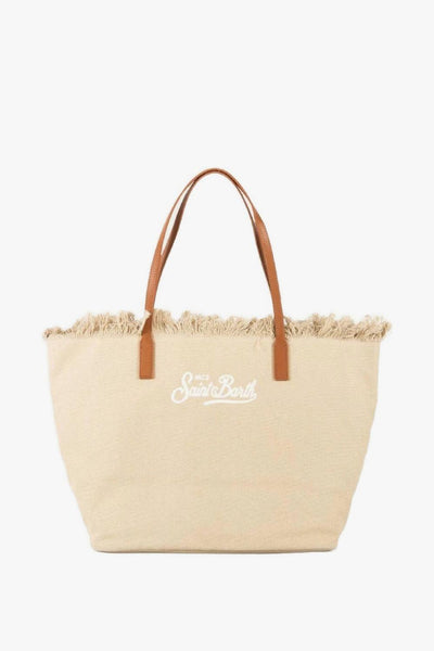 Saint Barth Borsa City Bag Fringe Donna Beige