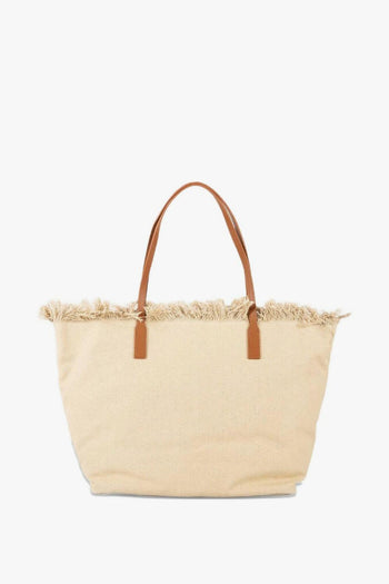 Saint Barth Borsa City Bag Fringe Donna Beige - 3