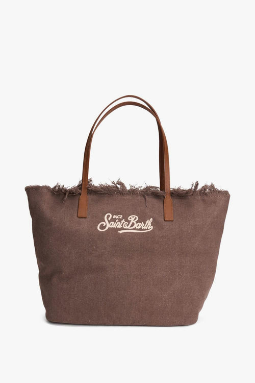 Saint Barth Borsa City Bag Fringe Donna Marrone