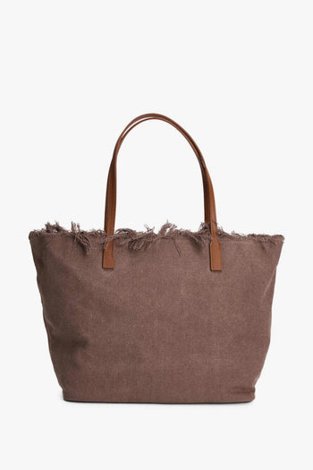 Saint Barth Borsa City Bag Fringe Donna Marrone - 2