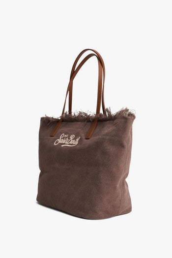 Saint Barth Borsa City Bag Fringe Donna Marrone - 3