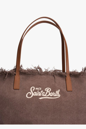 Saint Barth Borsa City Bag Fringe Donna Marrone - 4