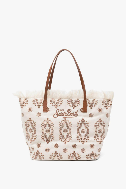 Saint Barth Borsa City Bag Fringe Donna Beige