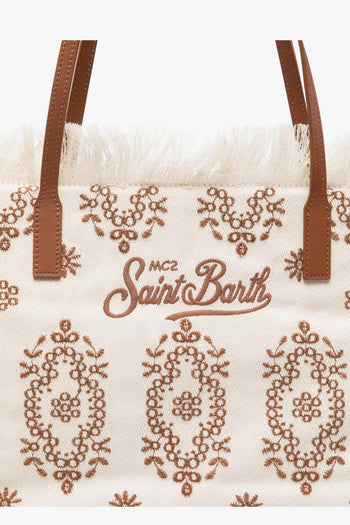 Saint Barth Borsa City Bag Fringe Donna Beige - 2