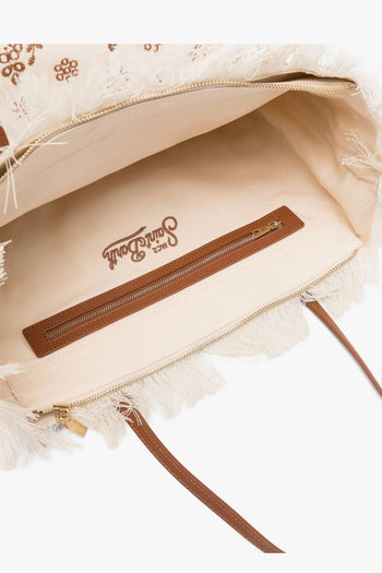 Saint Barth Borsa City Bag Fringe Donna Beige - 4