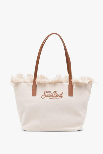 Saint Barth Borsa City Bag Fringe Donna Beige