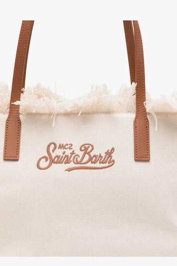 Saint Barth Borsa City Bag Fringe Donna Beige - 3