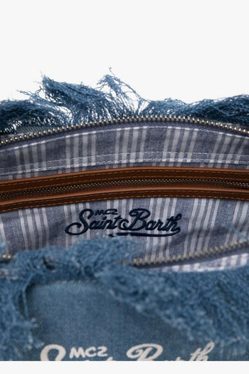 Saint Barth Borsa City Bag Fringe Donna Blu - 2