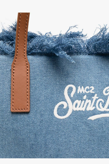 Saint Barth Borsa City Bag Fringe Donna Blu - 4