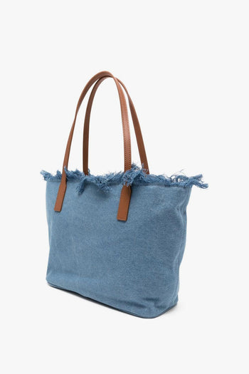 Saint Barth Borsa City Bag Fringe Donna Blu - 5