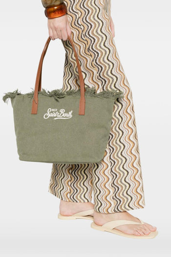 Saint Barth Borsa City Bag Fringe Donna Verde - 2