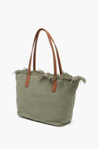 Saint Barth Borsa City Bag Fringe Donna Verde - 4