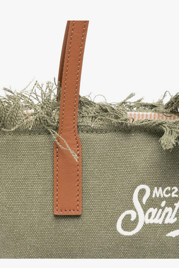 Saint Barth Borsa City Bag Fringe Donna Verde - 5