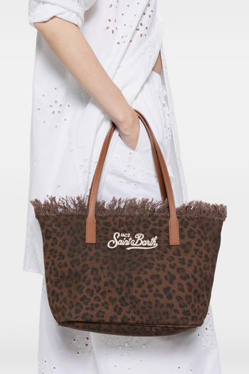 Saint Barth Borsa City Bag Fringe Donna Leopardata - 2