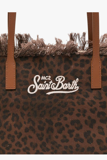 Saint Barth Borsa City Bag Fringe Donna Leopardata - 3