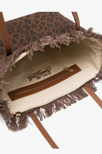 Saint Barth Borsa City Bag Fringe Donna Leopardata - 4