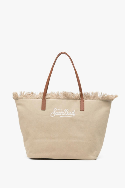 Saint Barth Borsa City Bag Fringe Donna Beige