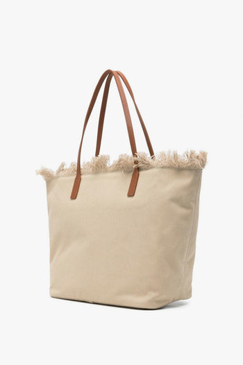 Saint Barth Borsa City Bag Fringe Donna Beige - 4