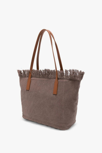 Saint Barth Borsa City Bag Fringe Donna Marrone - 2