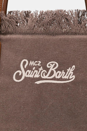 Saint Barth Borsa City Bag Fringe Donna Marrone - 4