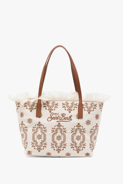 Saint Barth Borsa City Bag Fringe Bandana Donna Beige