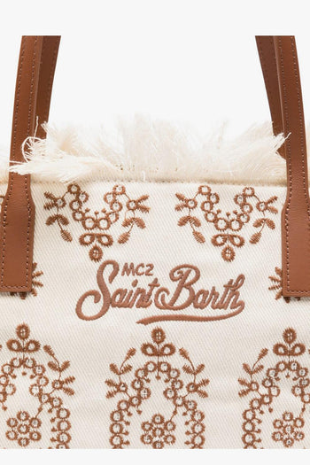 Saint Barth Borsa City Bag Fringe Bandana Donna Beige - 2