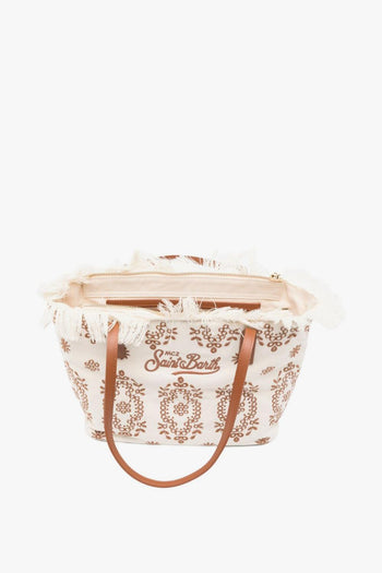 Saint Barth Borsa City Bag Fringe Bandana Donna Beige - 3