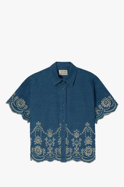 Saint Barth Camicia Smerlata Donna Blu