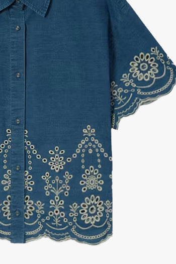 Saint Barth Camicia Smerlata Donna Blu - 2