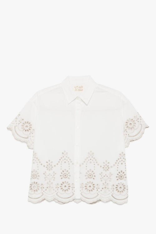 Saint Barth Camicia Clementine Sangallo Donna Bianco