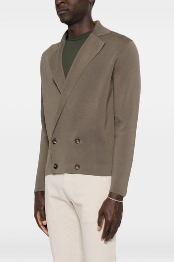 Cardigan Doppiopetto Uomo Verde - 2