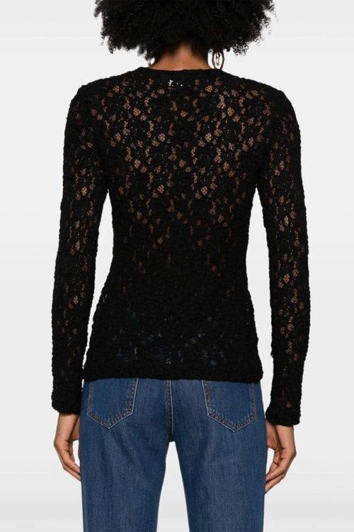 Blusa Nero Donna semi trasparente - 2