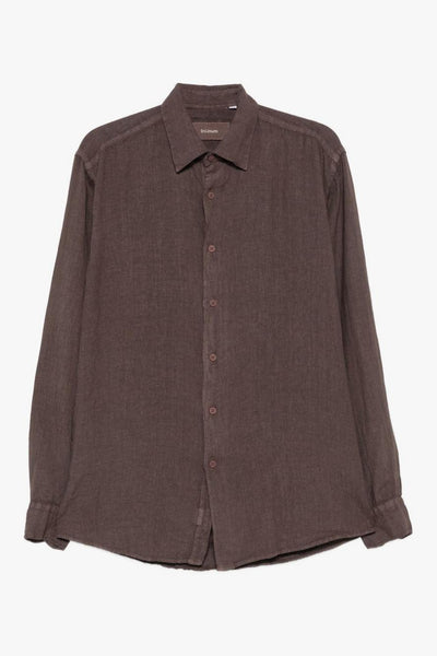 Camicia Maniche Lunghe Uomo Marrone