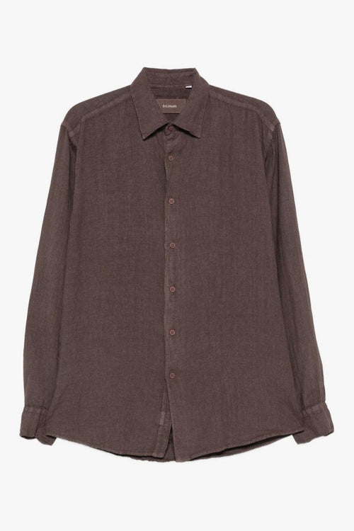 Camicia Maniche Lunghe Uomo Marrone