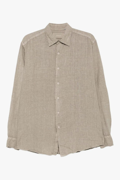 Camicia Lino Uomo Fango