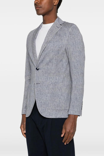 1901 Giacca Tasche Applicate Uomo Blu - 2