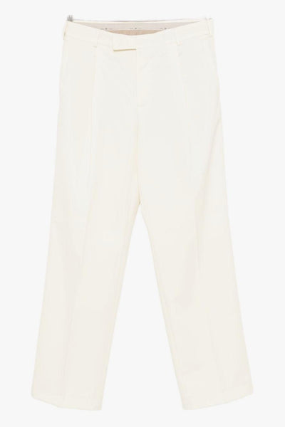 Pantalone Bianco Uomo Piega Stirata