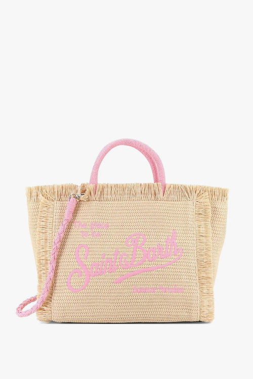 Saint Barth Borsa Colette Straw Donna Beige-Rosa