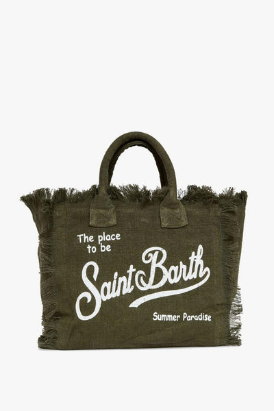 Saint Barth Borsa Colette Linen Donna Verde