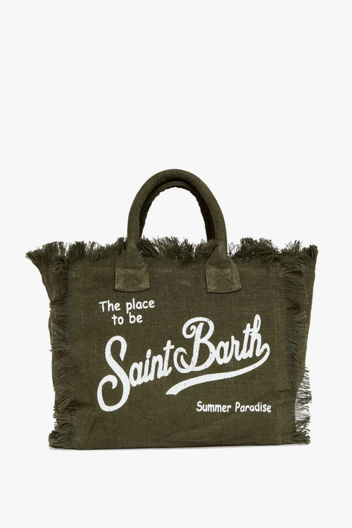 Saint Barth Borsa Colette Linen Donna Verde