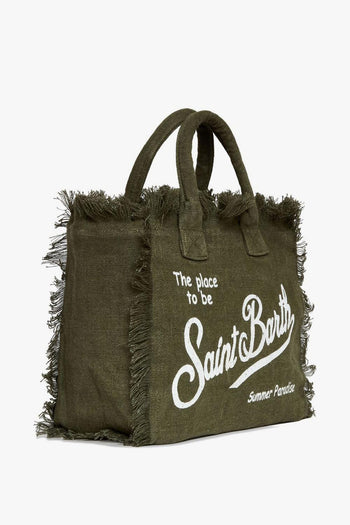 Saint Barth Borsa Colette Linen Donna Verde - 2